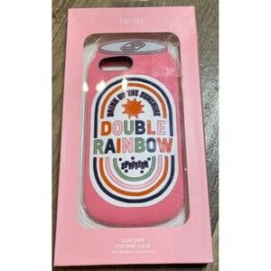 Bando Ban.do Phone Cover Case For iPhone X Pink 'Double Rainbow' Soda Silicone